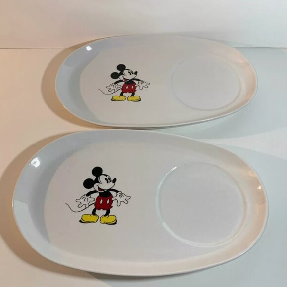 Mickey Mouse Disney Snack Plate Cup Mug Soup Sandwich Set Ceramic Vintage - Picture 3 of 9